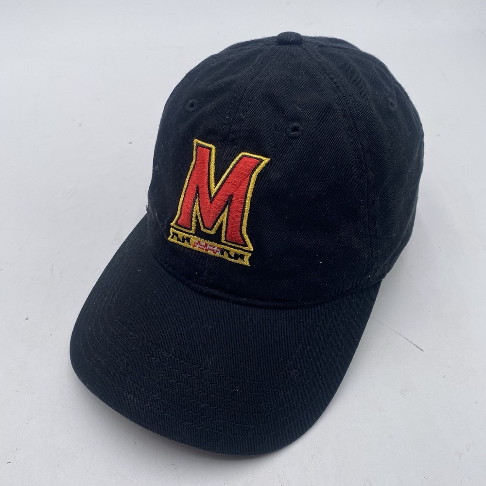 Maryland Terrapins Hat Black Cotton Clean Up Adjustable Legacy Strapback Slouch